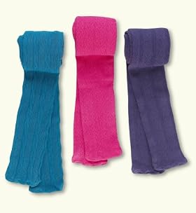 3 Pairs of Cotton Rich Assorted Tights