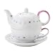 Yedi Houseware Classic Coffee and Tea Candies Tea For One with Saucer, Dots