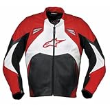 Alpinestars SMK Leather Motorcycle Jacket Red 58