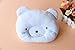 BonAchat New Cute Bear Cotton&Velvet Soft Anti Roll Baby Head Positioner Pillow, Prevent Flat Head Pillow for 3 months~1 year old Baby-Blue