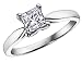 Engagement Ring: 1/4 Carat (ctw) in 14K White Gold Princess Cut Diamond Solitaire Ring