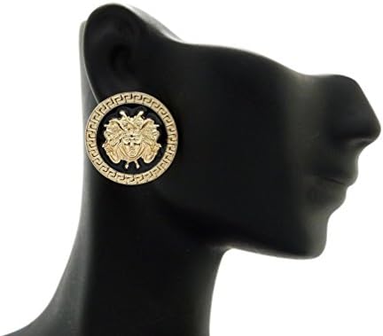 Janestore Fashion Celebrity Style Medusa Piece Metal Post Pin Pierced Earring