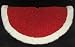 56" Red Swirl Embossed Christmas Tree Skirt with White Faux Fur Trim