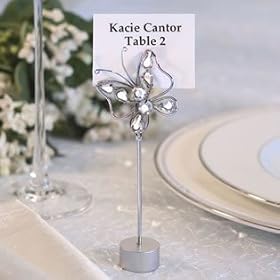 Chrome Butterfly Place Card Holder Spring Wedding Favors