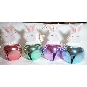 Set of 4 Easter Rabbits Jingle Buddies Ornaments