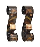 Set 2 Candle Holder Metal Wall Decor Sculpture