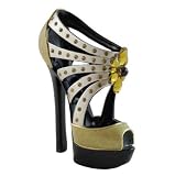 Strappy Sandal Stiletto Brush Holder Gold