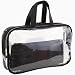 Beauty : Modella Basics Weekender Style Clear Travel Toiletry Bag With Small Cosmetic Bag Inside Black Trim