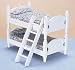 Dollhouse Miniature White Bunk Bed with Ladder