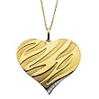 14Kt Yellow Gold Rhodium Plate Fancy Heart Shaped Diamond Necklace