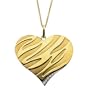 14Kt Yellow Gold Rhodium Plate Fancy Heart Shaped Diamond Necklace