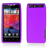 Premium Soft Silicone Skin Cover Case for Verizon Motorola DROID RAZR 4G XT912 / XT910 , Purple