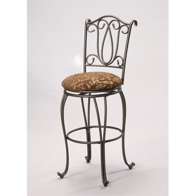 Brown Fabric Swivel Counter Stool (Set of 2)