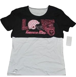 Tennessee Titans Youth Girls Adidas Love Combo Black and White T-Shirt (M)