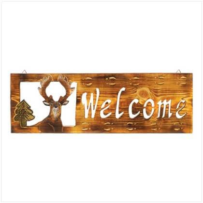 Rustic Buck Welcome Sign - Style 12591