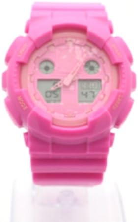 Super New Trendy Sports Shock Obsorbing Dual Digital and Analog Watch - Pink