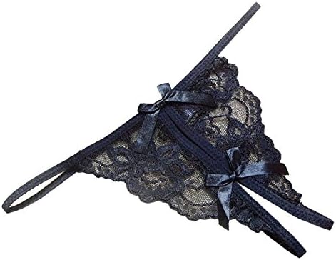 Hxxskt Women's Sexy Lace Open Crotch Panties 4 pieces (ONE SIZE, W+B+R+P)