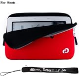 Kroo Nook Electronic Book Reader Slim Glove Sleeve Case with extra pocket + Includes a 4-Inch eBigvalue Determination Hand Strap