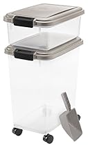 3- Piece Airtight Pet Food Storage Container Combo, Chrome
