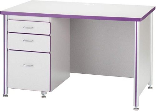 72 INCH TEACHERS\' DESK w/1 PEDESTAL - BLACK