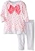 BON BEBE Baby-Girls Bow and Legging Set,Pink Speckled Hearts/Gray,0-3 Months