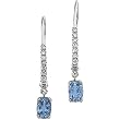 14K White Gold London Blue Topaz and Diamond Earrings