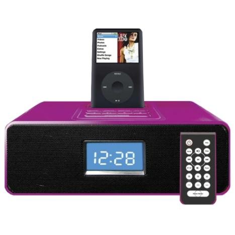 Limit Ip-cr100 Alarm Clock Radio Speaker With Ipod Docking Station (pink) Picture
