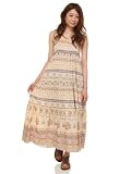 mysty woman エスニック柄シャーリングベアワンピ M ベージュ系 / ミスティ ウーマン : ベアワンピ