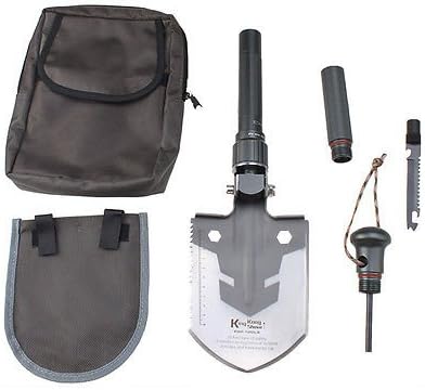 Foldable Shovel Camping Survival Tool Wit Axe Saw Knife Klamm Hoe