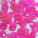 Large Hole Round Sequin 20mm Hot Pink Rainbow Iris Fluorescent Matte Opaque Back Reversible. Couture Paillettes. Made in USA