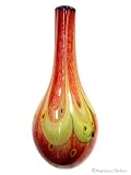 Long Neck Coral Hand Blown Fused Art Glass Vase 16″ Reviews