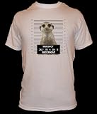 QUIPS AND QUOTES TSHIRTS (MEERKAT MUGSHOT) colour WHITE size XL