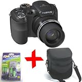 Fuji S1600 Digital Camera 15x Zoom +4x NiMh Batteries+Charger+Case Bundle (Fujifilm Finepix S1600 12MP 15x Zoom 3 LCD)