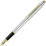 Cross Century II, Medalist, Fountain Pen, with Polished Chrome and 23 Karat Gold Plated Appointments and 23 Karat Gold Plated Nib Medium (3309-MF)