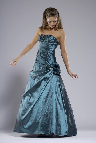 Ballkleid Abendkleid schlanke Optik petrol