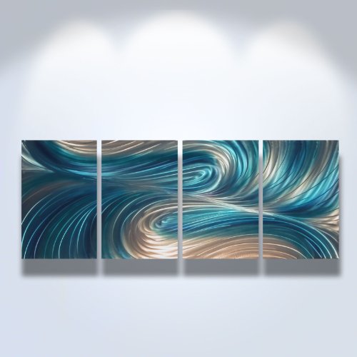 Metal Wall Art, Modern Home Decor, Abstract Artwork Sculpture- Echo 3 Blues