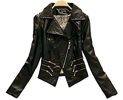 レディース 秋物 春物 PUレザージャケット フェイクレザー ソリッドカラー エレガント Aライン テーラード オシャレ フェミニン 上品 前開きジッパー 革ジャケット Leather Jacket スリム ショート丈 カジュアルアウター 大人カジュアル ポケット付き 長袖 ブルゾン レジャー デート アウトドアジャケット 上着 ベーシック トップス 人気 流行 トラベル トレンド ブラック レッド オリジナルアクセサリー付属 UJA064