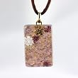 Handmade Murano Glass Pendant - Lisa Rectangle S Amber/ Gold Style 3
