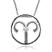 Zodiac Sign Aries Silver Diamond Pendant Necklace (HI, SI3-I1, 0.05 carat) - All 12 Signs Available