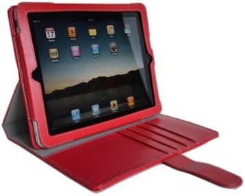 Apple iPad PU Leather Portfolio / Adjustable Stand Combo Carrying Case for Apple iPad 3G Wifi 16GB 32GB 64GB (RED COLOR) SPECIAL HOLIDAY PROMO PRICE. Guaranteed The Best Case for Your iPad!