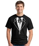 Gildan Black After Party Tuxedo T-Shirt with disheveled Design