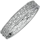 14K White Gold Diamond Bangle Bracelet