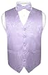 Men's Lavender Paisley Design Dress Vest and BOWTie Set for Suit or Tuxedo