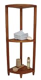 Solid Teak Bath 3 Shelf Corner Stand