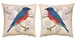 Blue Bird Indoor/Outdoor Weather Resistant Fabric Pillows (Set of two 20 inch)