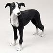 Greyhound Black and White Dog Figurine