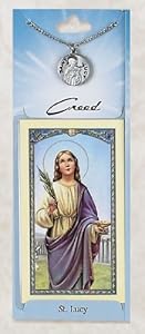 Prayer Card with Pewter Medal St. Lucy
