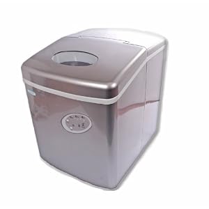 NewAir AI-100S Portable Ice Maker In Silver With 28 Pound Daily Ice Making Capacity