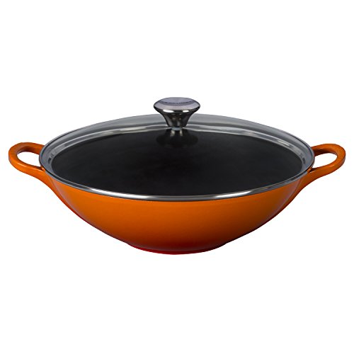 Le Creuset of America Enameled Cast Iron Signature Wok 5Quart Flame coconuas244