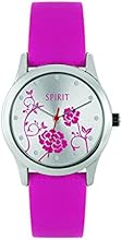 Spirit Women's Quartz Watch with Silver Dial Analogue Display and Pink PU Strap ASPL53